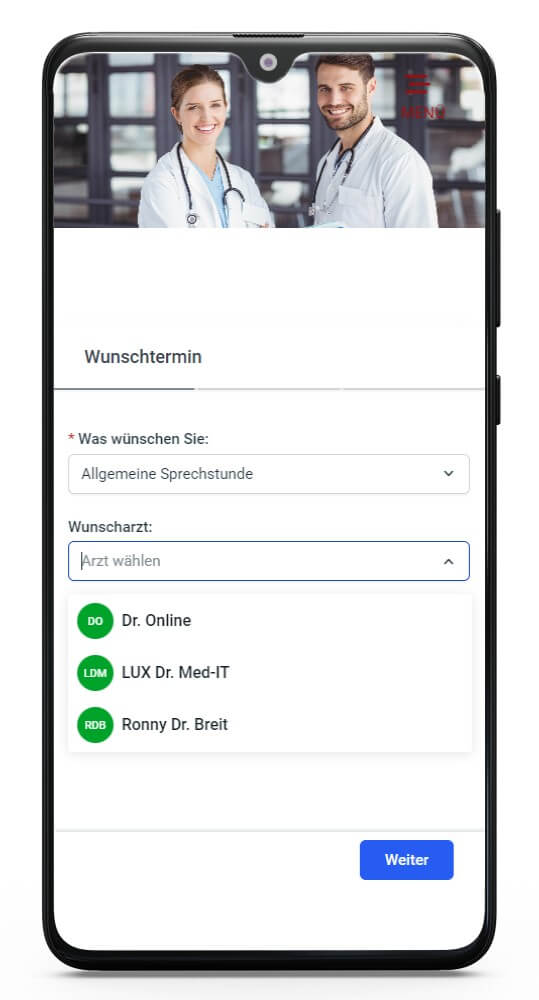 mobile-Wunscharzt-praxis-onlinekalender-LUX-digitale-Praxis